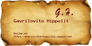 Gavrilovits Hippolit névjegykártya